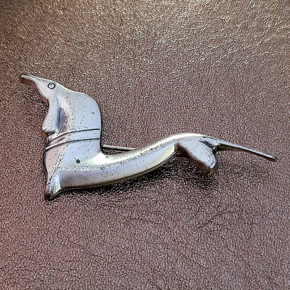 Vintage Sterling Silver Jewelart Dog Brooch Pin
